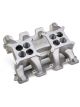 Holley Intake Manifold Natural Dual Carb Flange Chevy Small Block LS