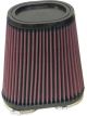 K&N Dual Flange Clamp-On Oval Tapered Air Filter