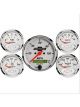 Auto Meter Gauge Kit Analog Arctic White Speedo Water Temp Fuel Lvl…