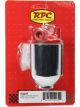 RPC Small Chrome Red Top, Single Port Fuel Filter, (Serviceable)