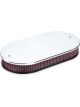 Billet Specialties Plain Air Cleaner Dual Carb Polished & K&N15Lx8-1/2W
