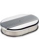 Billet Specialties Ribbed A/Cleaner Small Oval Polished 11-7/8Lx8-3/8Wx