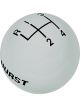 Hurst Shifter Knob 3/8-16 in Thread Hurst Logo Composite White 4 Spee