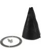 Lokar Round Shifter Boot Black Polished Stainless Steel Trim Ring