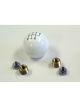 Lokar 6 Speed White 2 Knob 3/8-24 And 3/8-16 Thread