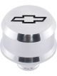 Proform Chevy Bowtie Polish Slant Edge Alum Breather Cap Black Emblem