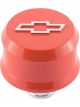 Proform Chevy Bowtie Orange Slant Edge Alum Breath Cap Raised Emblem