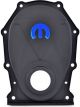 Proform Engine Timing Chain Cover Black Crinkle Steel Blue For Mopar Logo
