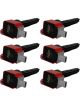 MSD Ignition Coil Direct Replacement Red Ford 2.7L Ecoboost Set Of 6