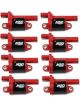 MSD Ignition Coil Blaster Female/Socket Black/Red Round Chevy Qty 8