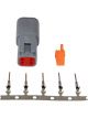 AEM Dtm-Style 4-Way Receptacle Connector Kit Incl Wedge Lock & 5 Pins