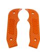 B&M Shift Knob Side Plate Orange Polycarb Diamond Pattern Magnum Grip