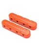 Holley Valve Covers 2pc GM LS Chevrolet Logo Orange Finish