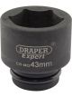 Draper Tools Expert 43mm 3/4 Square Drive Hi-Torq 6 Point Impact Socket