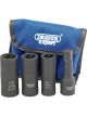 Draper Tools 1/2 Sq. Dr. Wheel Nut Double Impact Socket Kit 4 Piece