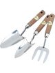 Draper Tools Stainless Steel Hand Fork & Trowels Set W/ Ash Handles 3Pcs