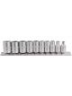 Draper Tools 1/4 Sq. Dr. Metric Sockets On Metal Rail 10 Piece