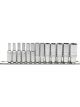Draper Tools 1/4 Sq. Dr. Deep Metric Sockets On Metal Rail 13 Piece