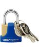 Draper Tools 32mm Solid Brass Padlock & 2 Keys W/ Shackle & Bumper