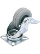 Draper Tools 75mm Dia Swivel Plate Fixing Rubber Castor W/Brake SWL 70Kg