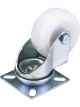 Draper Tools 50mm Dia. Swivel Plate Fixing Nylon Wheel - S.W.L. 50Kg