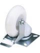 Draper Tools 75mm Dia Swivel Plate Fixing Nylon Wheel W/ Brake - SWL 70Kg