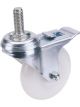 Draper Tools 100mm Dia Swivel Bolt Fixing Nylon Wheel W/ Brake SWL 125Kg