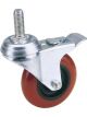 Draper Tools 75mm Dia. Swivel Bolt Fixing Wheel W/ Brake - S.W.L. 70Kg