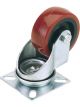 Draper Tools 100mm Dia Swivel Plate Fixing Polyurethane Wheel SWL 125Kg