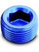 A-1 Products Fitting Plug 3/4 in NPT Allen Head Aluminum Blue Anodize