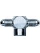 Aeroquip Fitting Adapter Tee Dual 3 AN Male to 3/8-24 in Inverted Fla