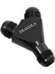 Fragola Fitting Y Block 16 AN Male Inlet Dual 12 AN Male Outlets Al