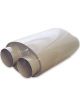 Howe Muffler Double Barrel Dual 3-1/2 in Inlets 3-1/2 in Outlet Oval Ca