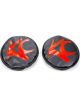 KC Hilites Light Cover Red Brush KC Logo Soft Vinyl Black 6