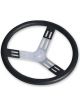Longacre Steering Wheel 17 in Diameter 3 Spoke 2-3/4 in Dish Black P