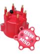 MSD Distributor Cap HEI Style Terminals Brass Terminals Clamp Down Red V