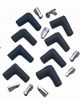 Taylor/Vertex Boot / Terminal Kit Spark Plug 8 mm Black 90 Degree Set o