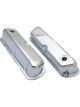 Trans-Dapt Valve Cover Stock Height Baffled Breather Holes Steel Chrome
