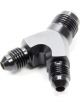 Vibrant Performance Fitting Y Block 6 AN Male Inlet Dual 4 AN Male Outl