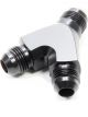 Vibrant Performance Fitting Y Block 8 AN Male Inlet Dual 8 AN Male Outl