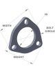Vibrant Performance Collector Flange 3-Bolt 3/8 in Thick 3-1/2 in ID St
