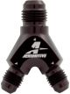 Aeromotive Fitting Y Block 6 AN Male Inlet Dual 4 AN Male Outlets Alumi