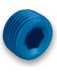 Earls Fitting Plug 1/4 in NPT Allen Head Aluminum Blue Anodize Pair