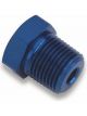 Earls Fitting Plug 1/2 in NPT Hex Head Aluminum Blue Anodize