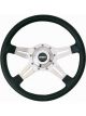Grant Steering Wheel Le Mans 14 in Diameter 4-Spoke Black Vinyl Grip Alu