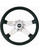 Grant Steering Wheel Le Mans 14 in Diameter 4-Spoke Black Vinyl Grip Alu