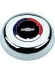 Grant Horn Button Blue / Red / White Chevy Bowtie Logo Steel Chrome Gran