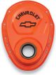 Proform Timing Chain Cover Orange Steel with Chevy Bowtie Logo For SB Chevy