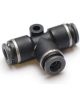 Ridetech Fitting Adapter Tee 1/4 in Female Pushlock x 1/4 in Female