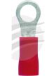 Jaylec Pack 100 Ring Terminal 4mm Insul Pvc Std Crimp Red